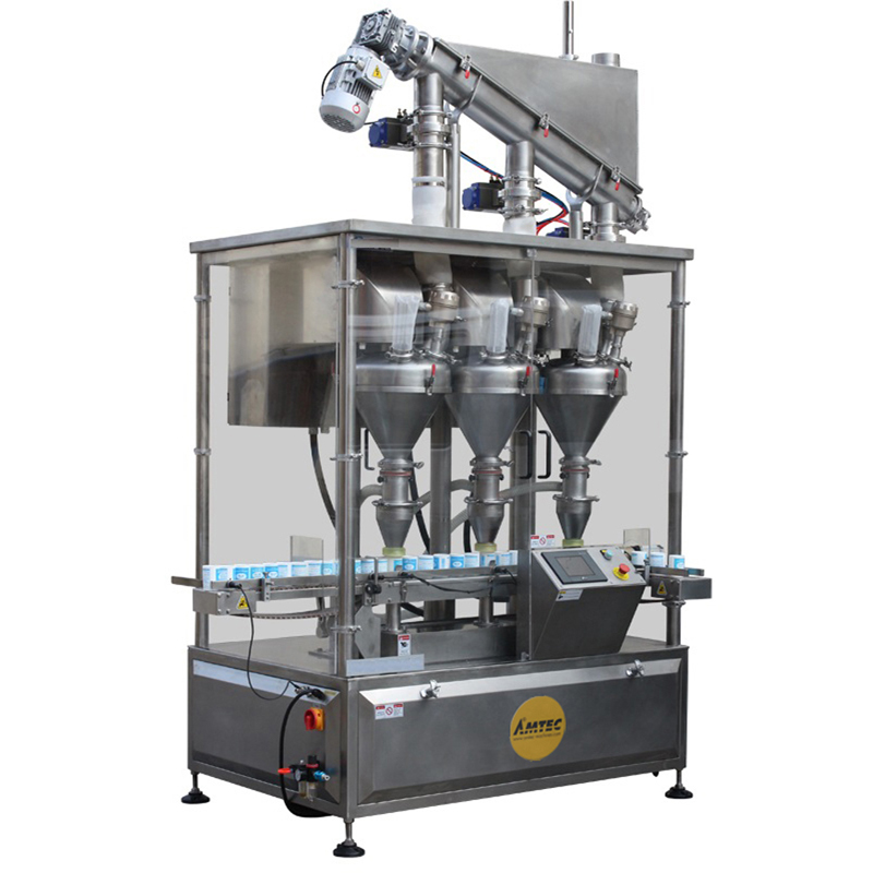 Zoom: FILLINGmachine Fully Automatic straight transport Triple Auger Filler 10-500g
